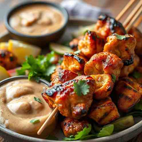 Best Satay Chicken Marinade - Grilled Skewers + Peanut Sauce
